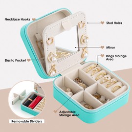 Nymtavia Birthday Gifts For Women, Initial Jewelry Box, Travel Jewelry Case, Gifts for Wife Girlfriend, Small Travel Jewelry Organizer, Gift for Girls, Graduation Gifts for Her, Bridesmaid Gifts