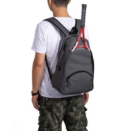 QEES Tennis Racket Bag, Tennis Backpack, Large Capacity Tennis & Racquet Sports Duffle Bag, 36L Racket Holder Equipment Bag for Tennis, Racquetball, Squash (Dark grey)