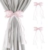 Bowknot Curtain Tiebacks, 2 PCS Butterfly Curtain Tiebacks with Pearls