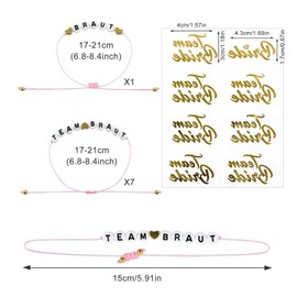 16 Piece Jga Bracelets Set, Team Bride Bracelets, Jga Bracelets, Women Bride Bracelets, Rose with Team Bride Tattoos, Gold Bridesmaid Bracelet for Women, Hen Party, Bridal Wedding