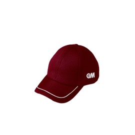 Gunn & Moore GM Cricket Hat | Teknik Cap | Pre-Shaped Two-Tone Peak | Easi-Fit Hook-and-Loop Fastener | One Size Fits All | 51 - 63 cm Circumference | Maroon