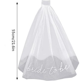 Bridal Veil | Bachelorette Party Decorations, Bride To Be Gift, Bridal Shower, Wedding, White Bridal Veil Headwear Bridal Shower Accessories Gifts for Bride Engagement Supplies (White)