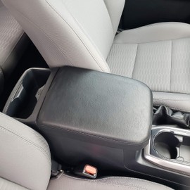 Car Console Covers Plus Made in USA Faux Leather Center Armrest Console Cover Designed for Toyota Tacoma 2015-2020 Black
