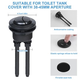 Black Toilet Flush Button Replacement Dual Toilet Flush Button Round Close coupled Toilet Push Buttons Bathroom Accessories for Bathroom Toilet Water Tank Repair Black 10 * 6 * 6cm
