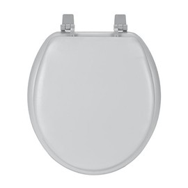 Achim Home Furnishings Fantasia 17 Inch Soft Standard Vinyl Toilet Seat, Silver