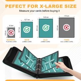 TCGUARD Scrapbook Large for Jumbo Card, PU Material with Zip Jumbo Card Binder for up to 100 XXL Cards, 15.5 x 21 cm for Oversized Cards e.g. VMAX, V or EX, Promo Cards GX Vere etc. Green