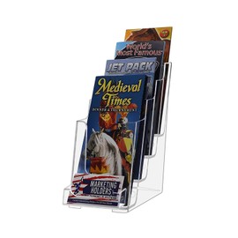 Marketing Holders 4 Tier Pack of 2 Brochure With Business Card Holder Premium Acrylic Multi Pocket Rack