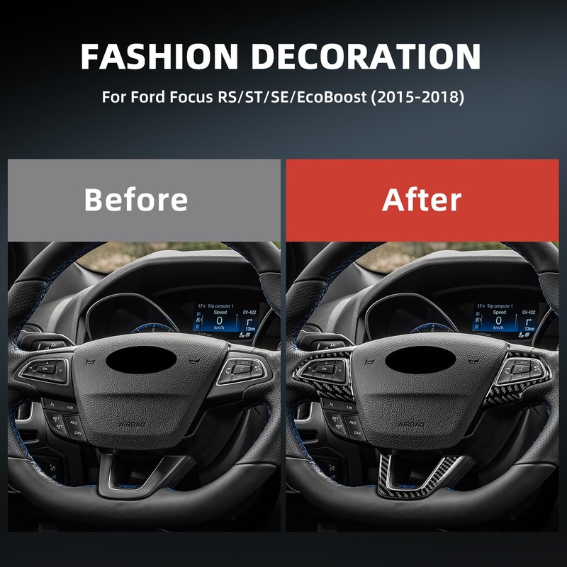 FXETRNL Real Carbon Fiber Steering Wheel Button Frame Covers -