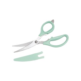Kakusee NB-13 Kitchen Scissors, Curved Blade, Giza Blade, Length 3.5 x Width 8.5 x Height 0.5 inches (9 x 21.7 x 1.3 cm), Green, Dull Color, Stylish, Cute, Convenient, Grinday