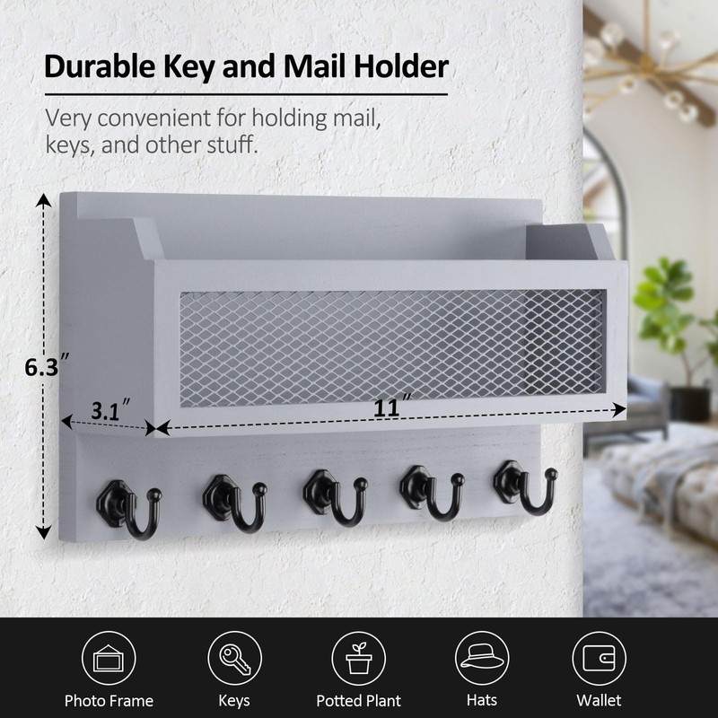 Nekon Mail and Key Holder for Wall Decorative, 11 Inch