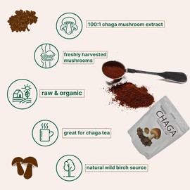 Mushroom Coffee - Chaga Coffee, Classic Recipe+Organic Birch Brown Hole Extract (30 servings per pack)