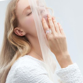 Vadmans Cat Ring Sterling Silver Cat Rose Quartz Ring 8Inch Rings Jewelry Cats Lovers Gift for Women