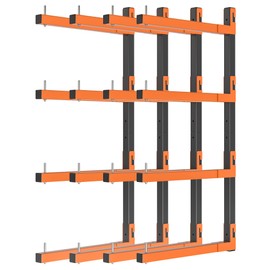 Lumber Storage Rack,Clipping Lumber Rack Wall Mount,Steel 8 Level 32 Inch Wood Storage Rack for Garage Storage Organizer