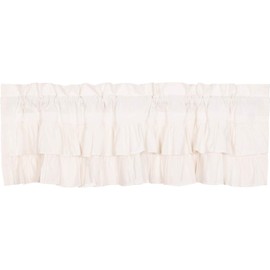 VHC Brands Simple Life Flax Valance, 16x60, Antique White