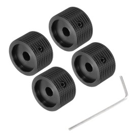 QUARKZMAN 4pcs Guitar Knobs Metal, Volume Tone Control Dome Knobs, 6 x 25 x 15.5 mm Potentiometer Knobs with Wrench for Electric Guitar Bass, Black