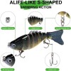 Unbranded 1pc 6-Segment Lifelike Fishing Hard Lure Crankbait with 3D