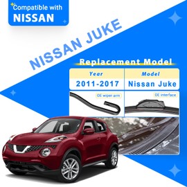 RAINTOK Windshield Wiper Blades Replacement for Nissan Juke 2011 2012 2013 2014 2015 2016 2017 Original Factory Quality Front Rear Wipers Blade Set for My Car - 22" 14" 12" (Pack of 3)