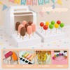 BOHUIZ 12Pcs Portable Cake Pop Holder Boxes, White Candy Boxes