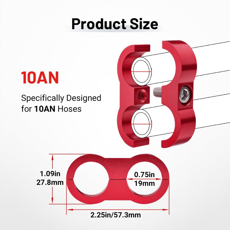 EVIL ENERGY Hose Separator Clamp, Fuel Line Mounting Clamp Aluminum