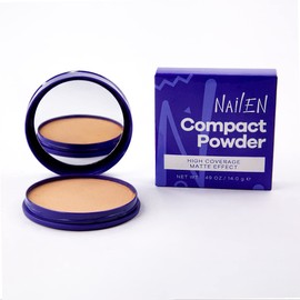 Nailen Compact Makeup Setting Powder Foundation with Matte Finish, Shine Control, Full Coverage - Ideal for All Skin Types & Poreless Smooth Face Look - Tone 1, (1 Count)
