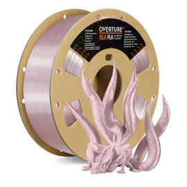 OVERTURE Silk PLA Filament 1.75mm, Clog-Free Shiny, Metallic Shine 3D Printer Filament, 1kg Spool (2.2lbs), Ideal for Cosplay Jewelry & Home Decor (Silk Silver Pink)