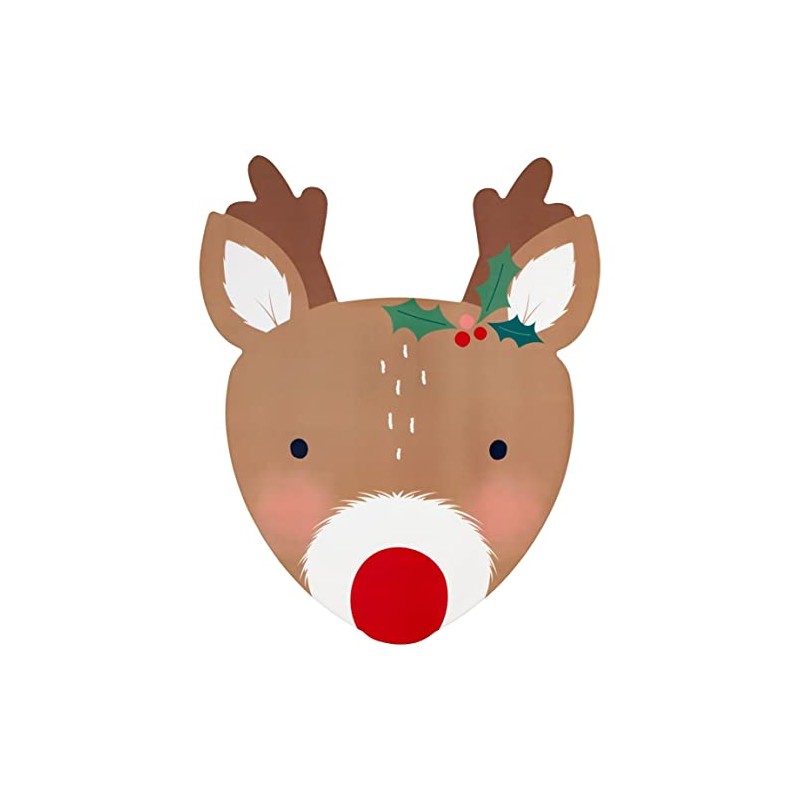 8 Piece Reindeer Shaped Coasters and Placemats Festive Christmas Tableware