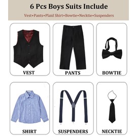 Boys Suits Size 14 Kids Black Suits for Boys Dress Vest Pants Set Toddler Wedding Ring Bearer Outfits