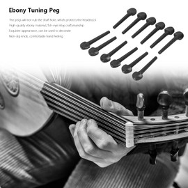 Ebony Pegs, 12 Pieces 8.7 cm Ebony Tuners Wooden Tuners Violin Tuning Pegs, Ebony Tuning Pegs Endpin Set with Fish Eye for Beginners, Music Lovers