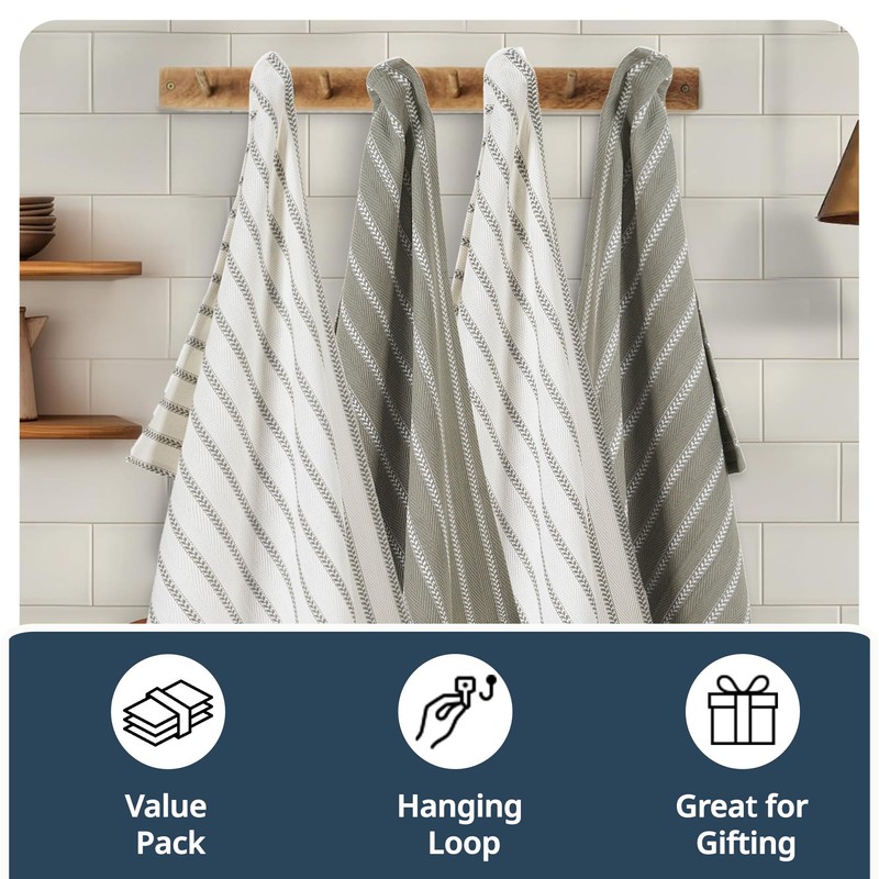 LANE LINEN Kitchen Towels Set - Pack of 4 Cotton