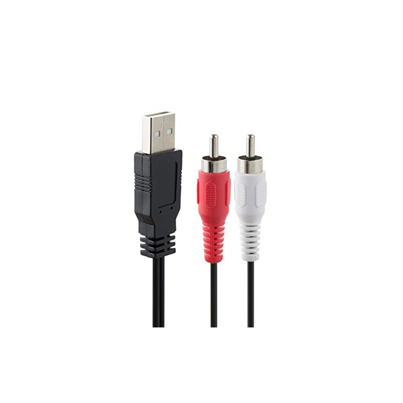 LBSC 1.5M USB 2.0 Male to 2 RCA Male Audio
