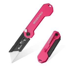 WORKPRO EDC Folding Utility Knife, Mini Box Cutter with Quick Open Axis Lock, Quick Change Blade Razor Knife, Foldable Small Pocket Knife with Belt Clip