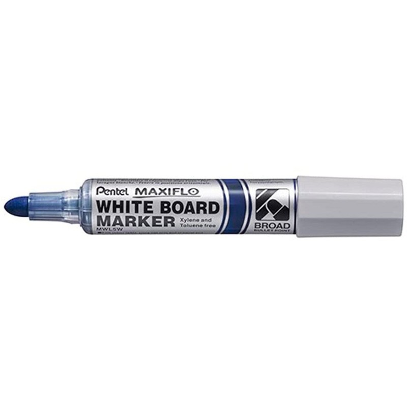 Pentel Maxiflo Broad Point Liquid Ink Dry Wipe Marker Blue