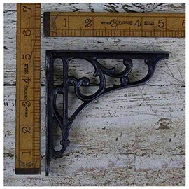 Ironmongery World Cast Iron Victorian Style Scroll Shelf Support Book Sink to...