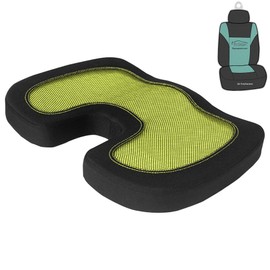FH Group Memory Foam Seat Cushion for Anywhere - Tailbone Cushion - Coccyx Cushion for Car, Work, and Home (Yellow) FH1011