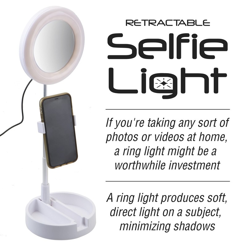 VFM - Social Media 17.5cm LED Ring Light with Phone