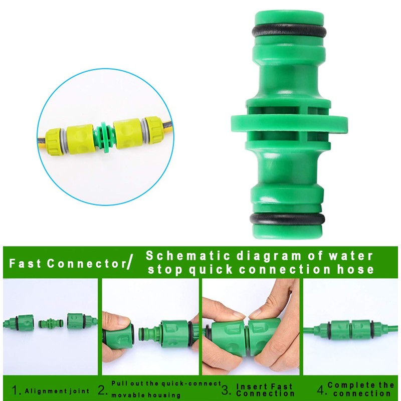 CaLeQi 2PCS Double Male Hose Connectors & 4PCS End Quick