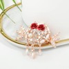 Molans 3pcs Rhinestone Crystal Hair Clips Rose Flower Style Crystal
