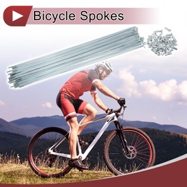 A ABSOPRO 36 Set 13G Bicycle Spokes 299mm Bike Wheel Spokes Galvanized Carbon Steel Silver Tone