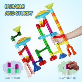 ifollower Marble Run, 110pcs Marble Maze Game Construction Building Toys for Kids, Marble Track Race Set STEM Learning Toys Gift for Boys Girls 3 4 5 6 7 8 9 10+, 8105