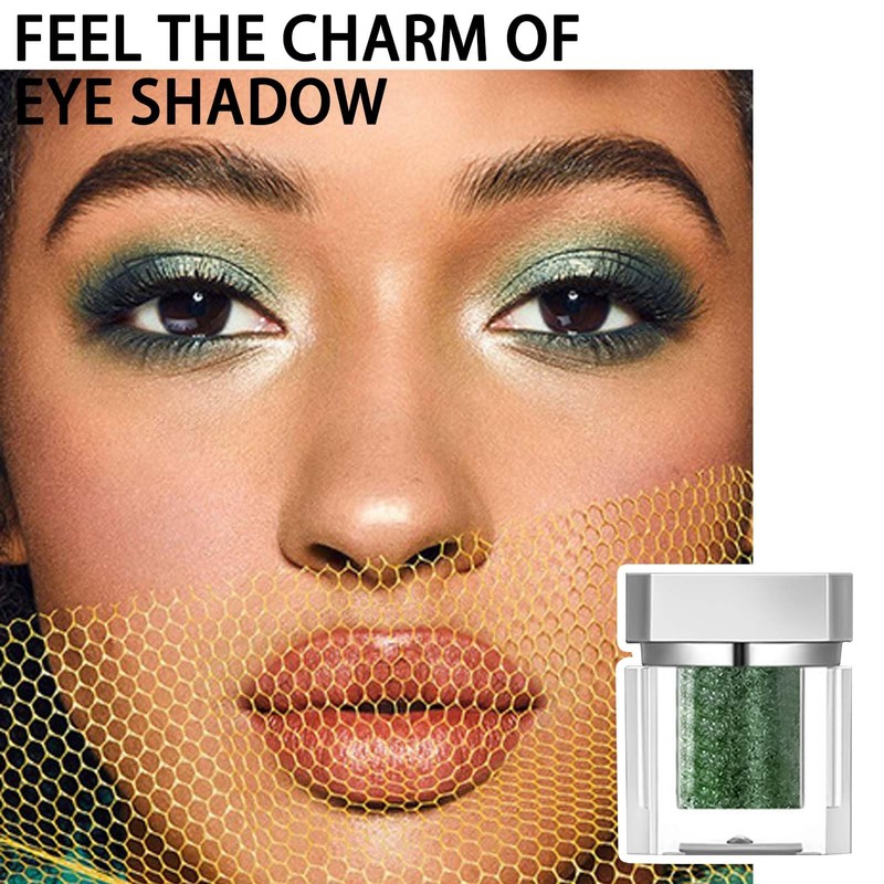 Green Pearl Eyeshadow Powder - Shimmering and Waterproof Metallic Eyeshadow