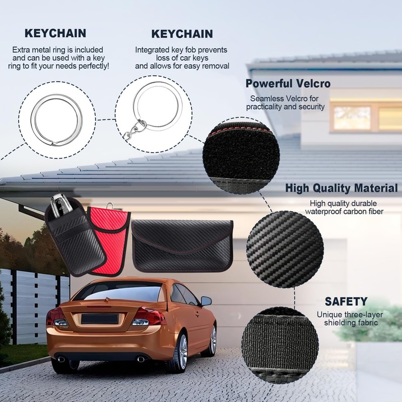3 Packs Faraday Pouch for Car Keys,Car Key RFID Signal