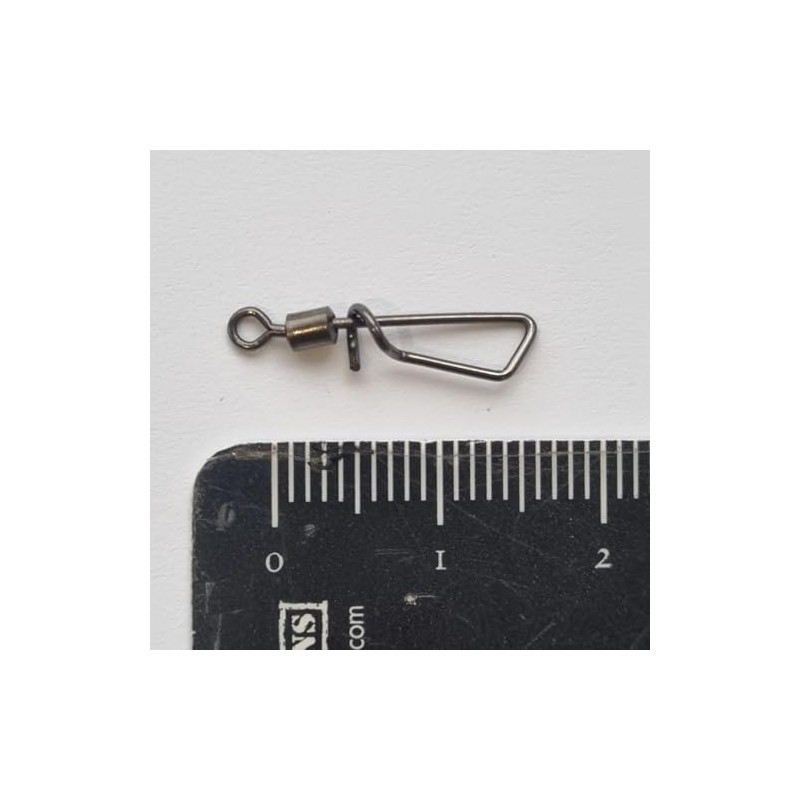 FISHIN ADDICT Snap Link Fishing Swivels, Barrel Interlock Clip Black
