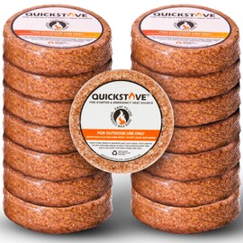 QuickStove Fire Starters (10 Pack) – Waterproof Emergency Fuel Disks for Camping Essentials, Wood Stove, Fireplace, Fire Pit, Survival Kit, Campfire & Outdoor Accessories