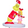 Gemmy Airblown Inflatable Grinch Passing Out Candy Canes to Cindy