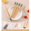 LOROTOCO 7inch Short kids Bamboo Chopsticks 5 Pairs Reusable Wooden
