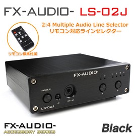 FX-AUDIO- LS-02J [Black] Remote Control Compatible 2:4 Multi Audio Line Selector RCA Switcher Selector