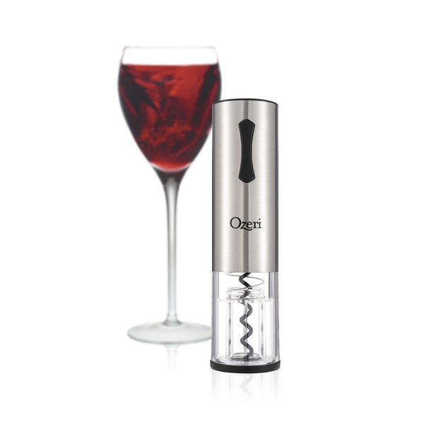 Ozeri OW12A Travel Series USB Rechargeable Electric Wine Opener, Silver
