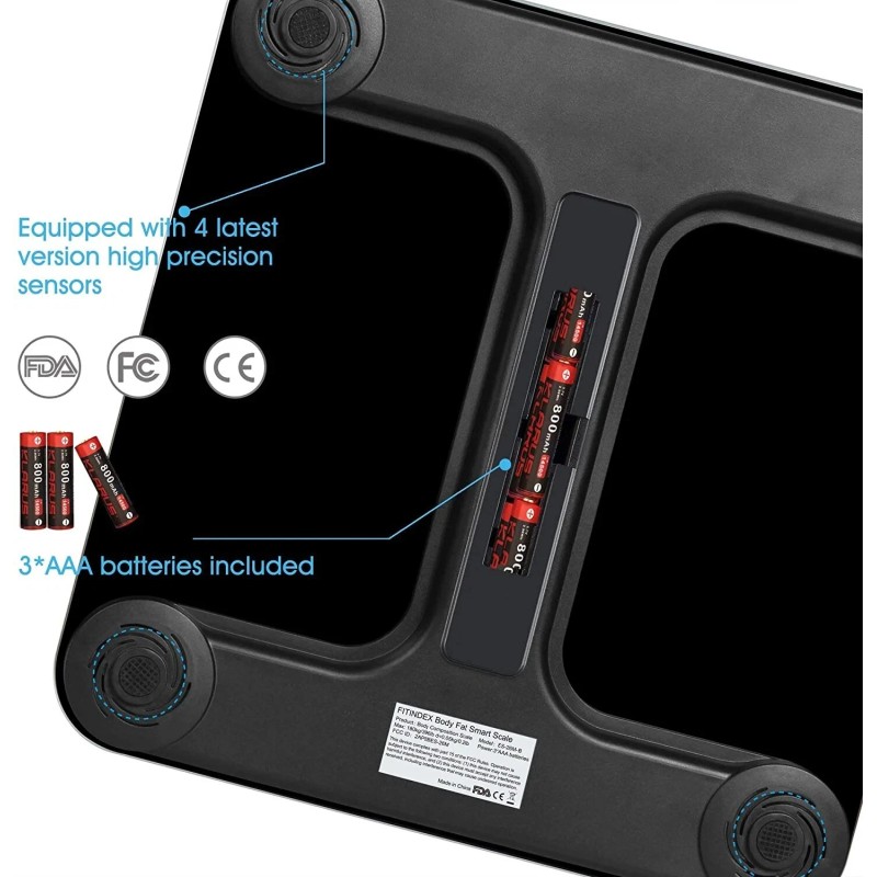 FitIndex Smart Body Fat Scale -13 Body Composition Analyzer -