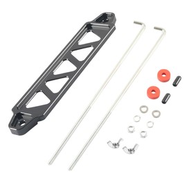 ZIMISI Car Battery Hold Down Kit, Aluminum Alloy Battery Holder Kit with Stainless Steel J Bolts, Universal Battery Tie Down Mount Bracket Accessories for Most Vehicles (Black)