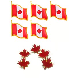 10pcs Canadian Flag Badge Metal Souvenir Canadian National Lapel Pins Patriotic Canada Brand Badge